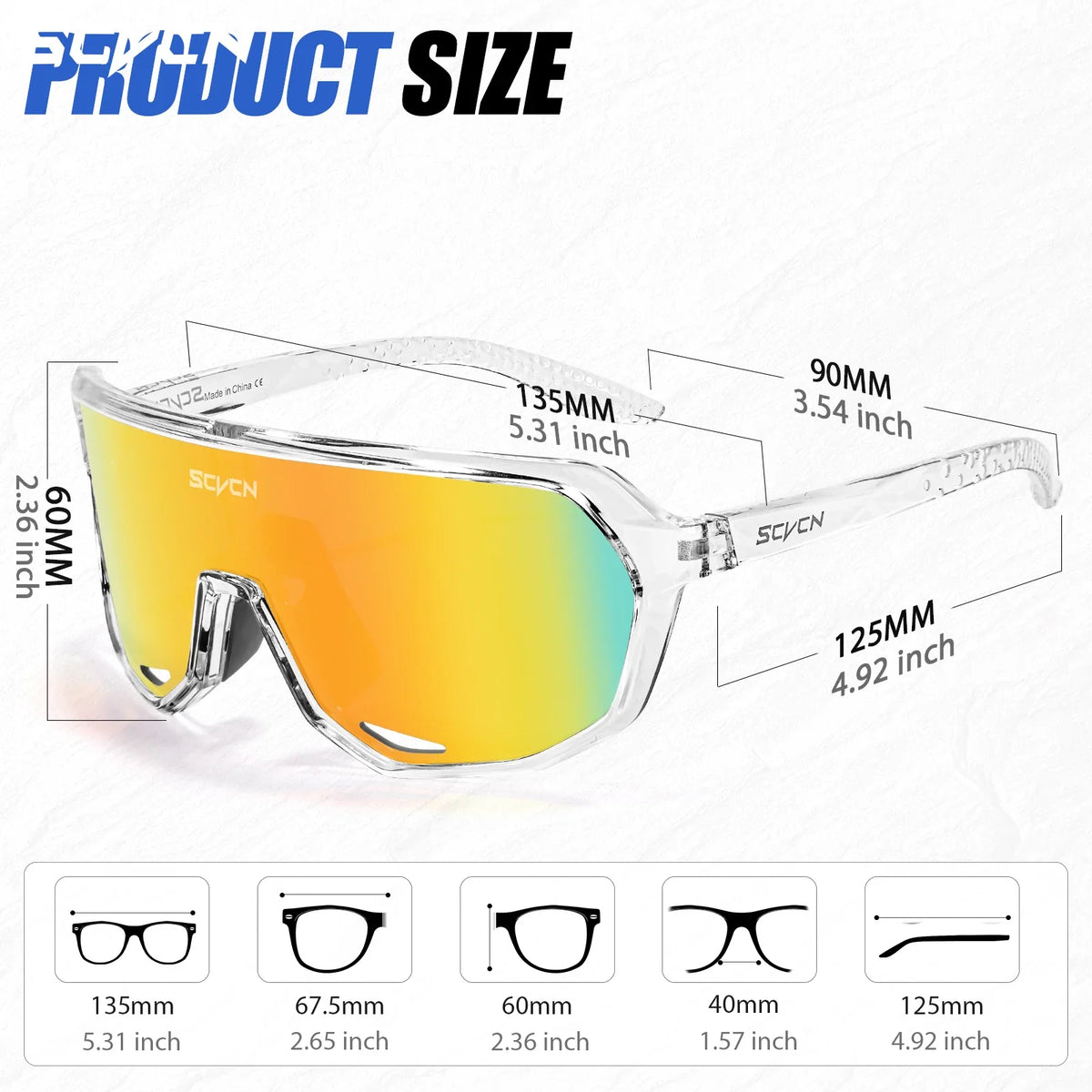 Photochromic Cycling Sunglasses Sports Glasses for Men Sun Mountain Bike Road Bicycle Eyewear Goggles Sports UV400 Polarized MTB