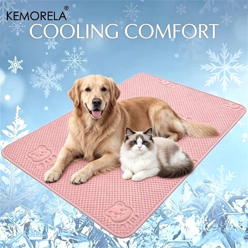 Summer New Thick Pet Cooling Pad with Cute Bear Pattern Washable Ice-Like Smooth Pet Mattress Outdoor Indoor Use For Dog And Cat