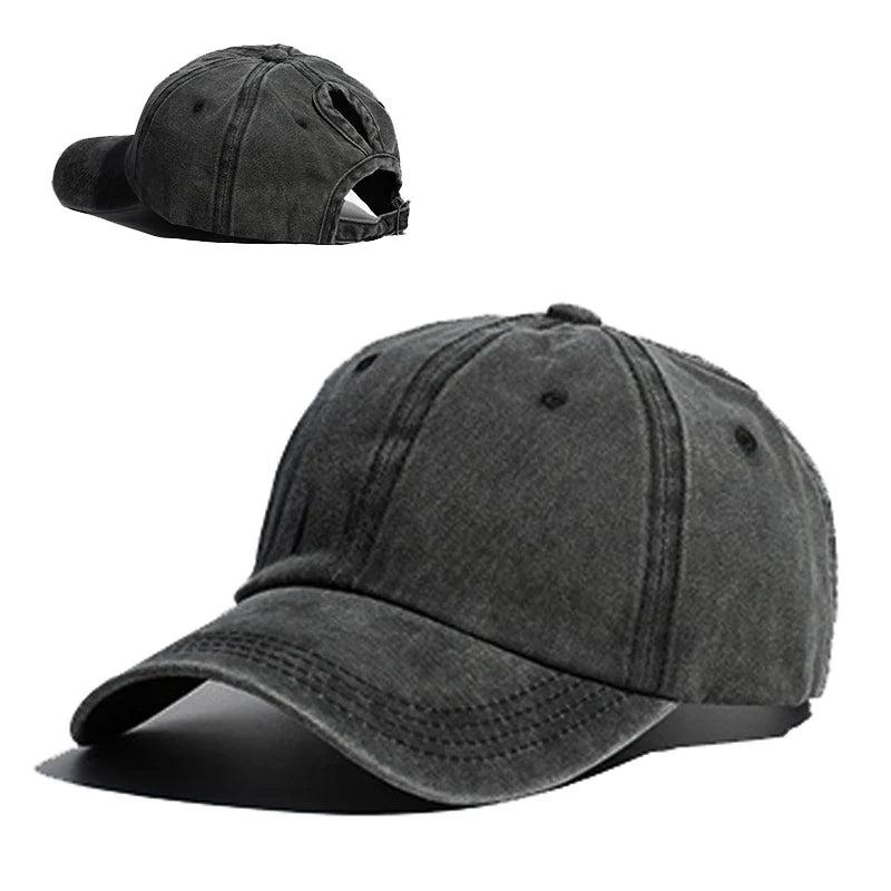 Distressed Ponytail Baseball Cap