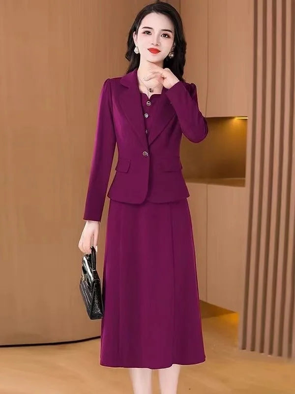High Waist A-Line Skirt Suit Korean Style Long Sleeve Wedding Dress October Marriage Gown Two-Piece Set Fashionable plus Size