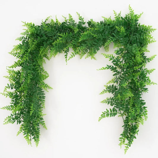 Dlight Decor 175cm Tropical Fern Vine Hanging Plant for Home and Garden Wall Decor