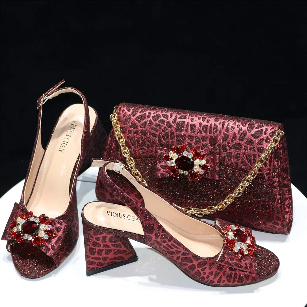 Juego de Zapatos y Bolsos de Señora de Alta Calidad HRE1-5