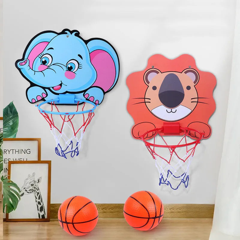 Kids Adjustable Basketball Stands Cartoon Animals Shape Shooting Basket Indoor Outdoor Sports Games Basketball Hoop