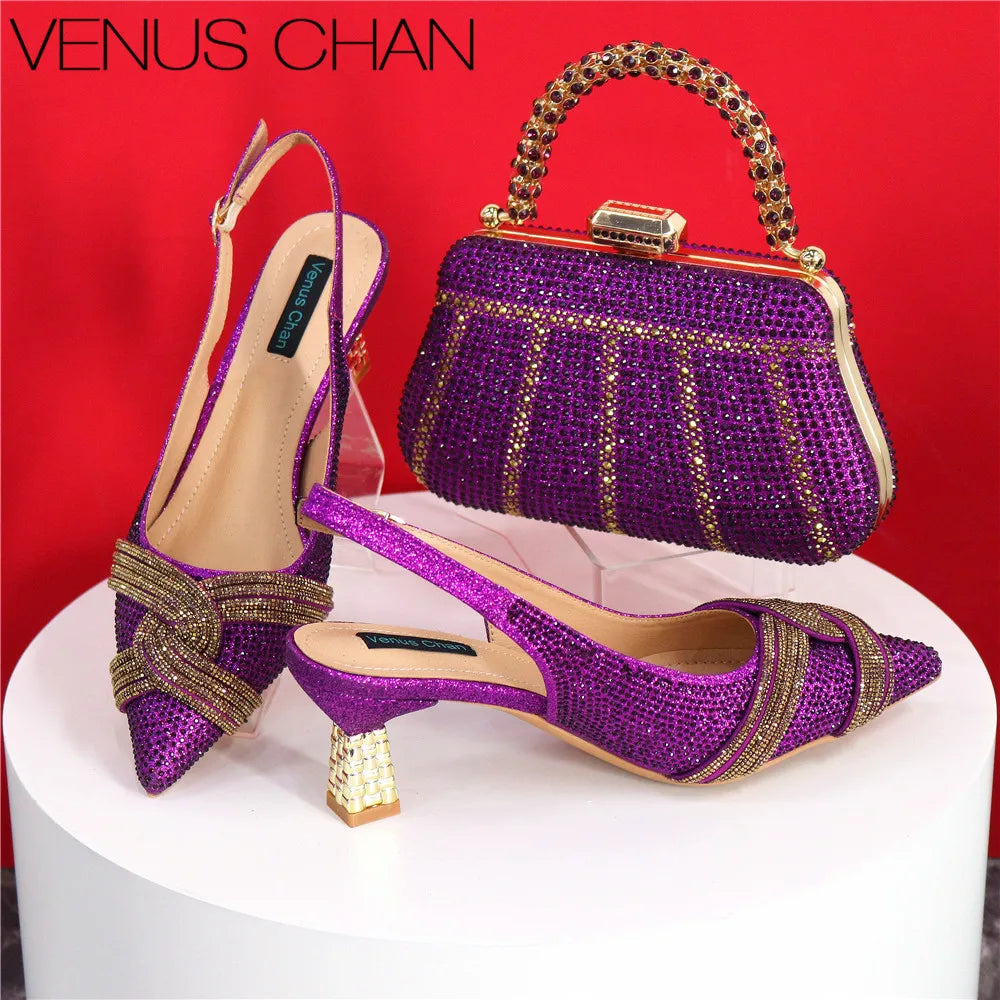 Zapatos y bolso de diseño italiano para mujer