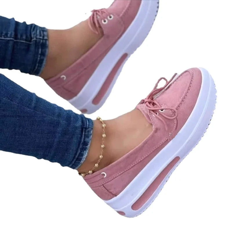 2025 New Women Shoes Autumn Lace-up Platform Shoe Plus Size 43 Casual Sneakers Comfortable Slip on Anti-slip Zapatillas De Mujer