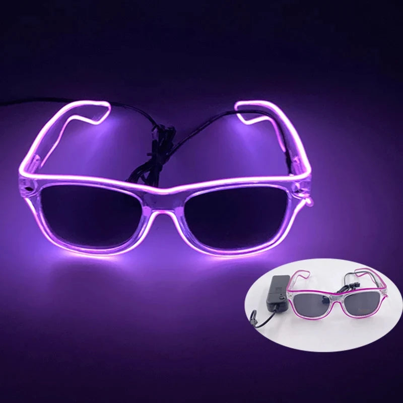 Halloween Funny Sunglasses Personalized Eyewear Alien Style Glasses Luminous Neon Glasses For Rave Festival Club Party Props