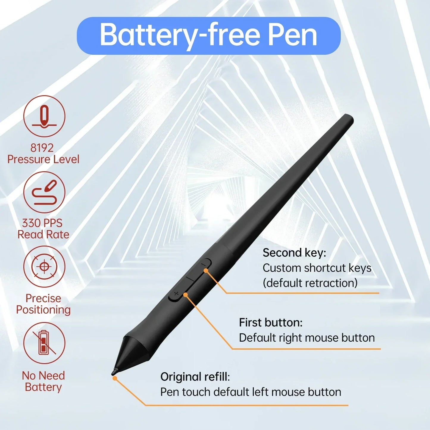 TABLIKE Graphics Tablet for Drawing, Ultra-thin Art Sketch Digital Pad with Battery-free Stylus 8 Pen Nibs 8192 Levels Pressure