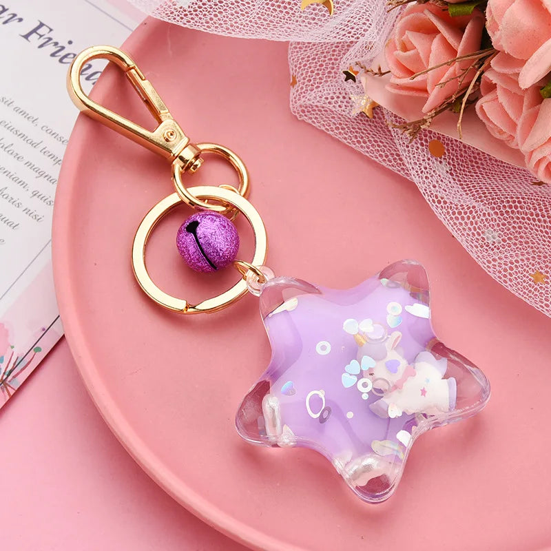 Sparkle Star Moving Liquid Keychain