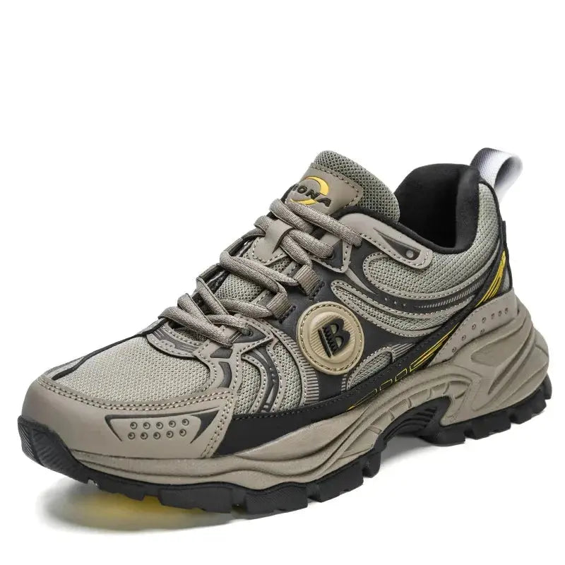 Men's Leather Mesh Running Shoes