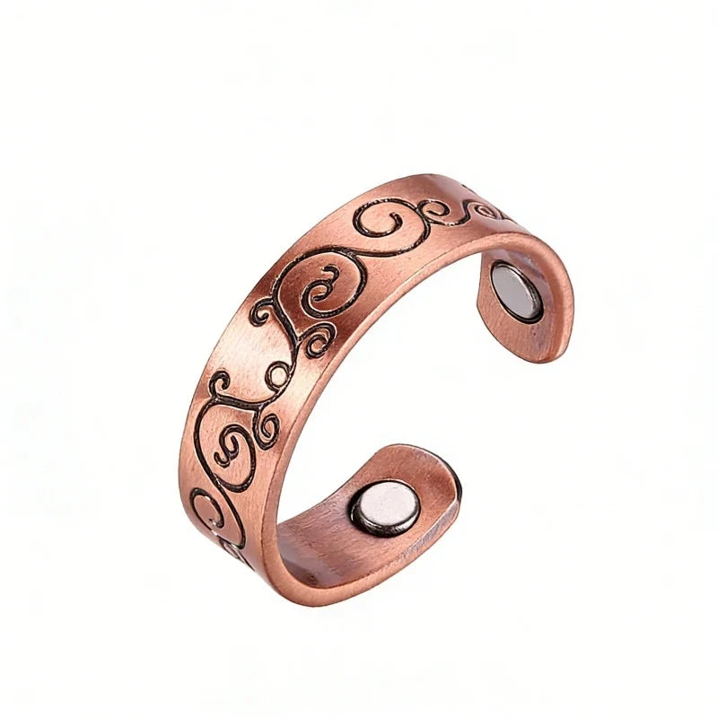 Trendy Punk Magnetic Therapy Pure Copper Rings for Women Men Anti Snoring Ring Power Slimming Health Care Jewelry