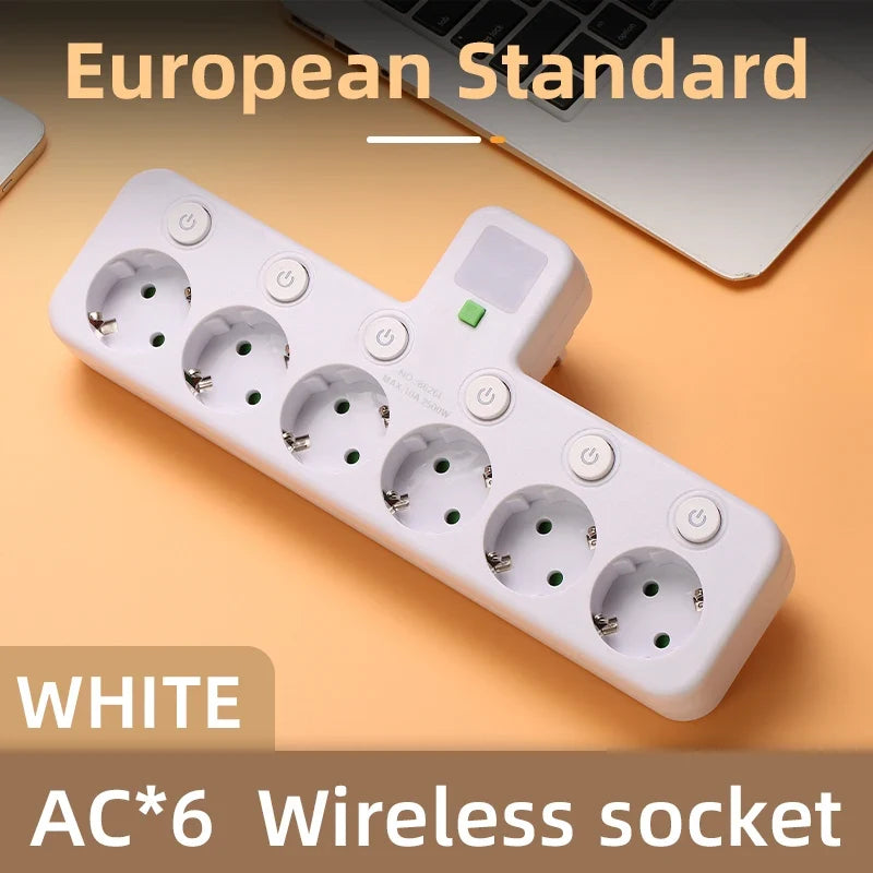 EU plug and socket 4 sockets, multi plug wall power plug and socket without extension cable or USB and Type-C port