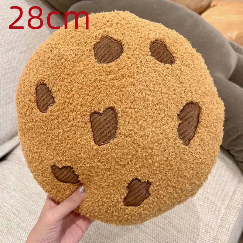 Almohada de peluche de galleta con chispas de chocolate