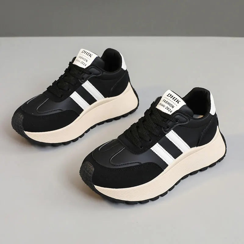 2026 Summer Thick-Soled Women Shoes Height-Increasing Women Sneakers Casual Skate Shoes Lace-Up Sports Running Shoes for Women