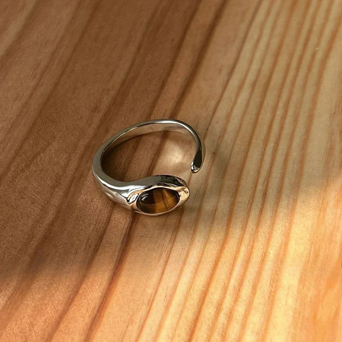 Vintage White Enamel Metal Irregular Shape Geometric Open Adjustable Ring for Women Girl Jewelry Birthday Gifts Anillo Hombre