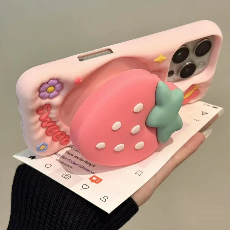 Sweet Strawberry Butterfly iPhone Case