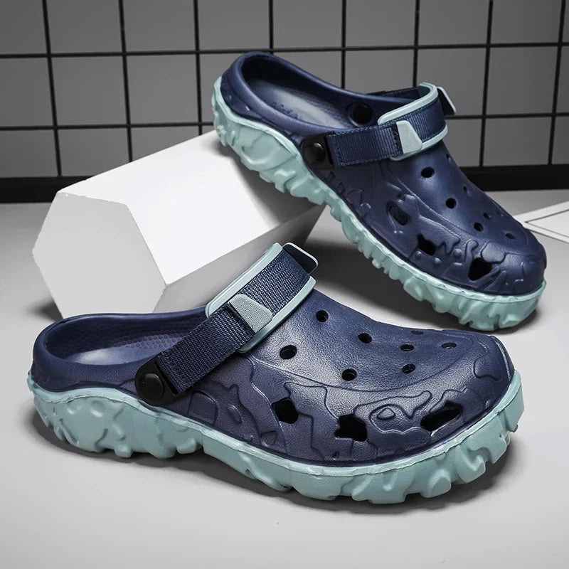 2025 Sandals for Men Black Red Breathable Home Slippers Outdoor Fashion Garden Shoes Clogs Couple Beach Shoes Women Sandals