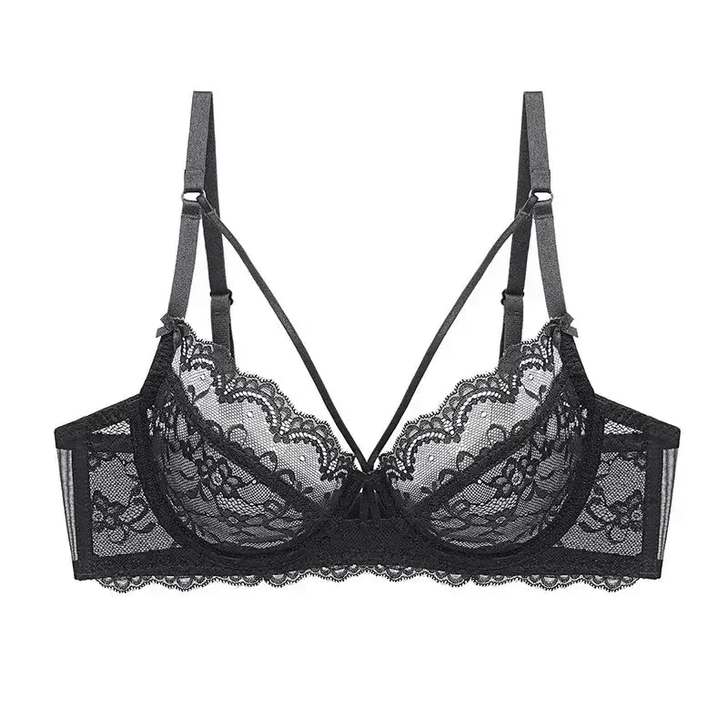Logirlve Wholesale 3PCS Ropa Interior Sexy Mujer Sujetadores de Encaje Huecos Sujetador Ultrafino Lencería de Mujer Sujetador de Talla Grande
