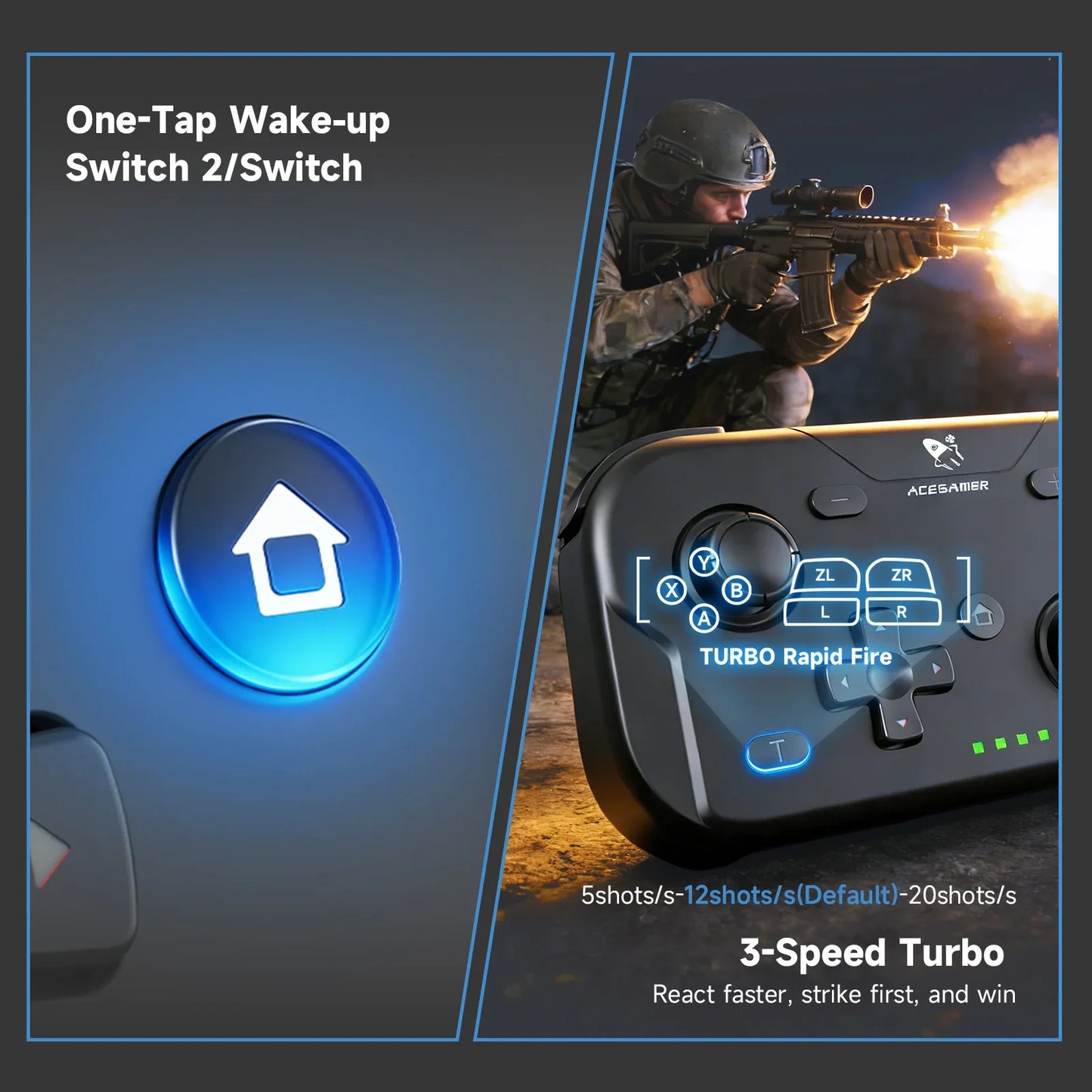 AceGamer Pocket Game Controller Portable Hall Joysticks 1000Hz Bluetooth Gamepad for Switch/Switch2/Android/iOS/PC/Steamdeck