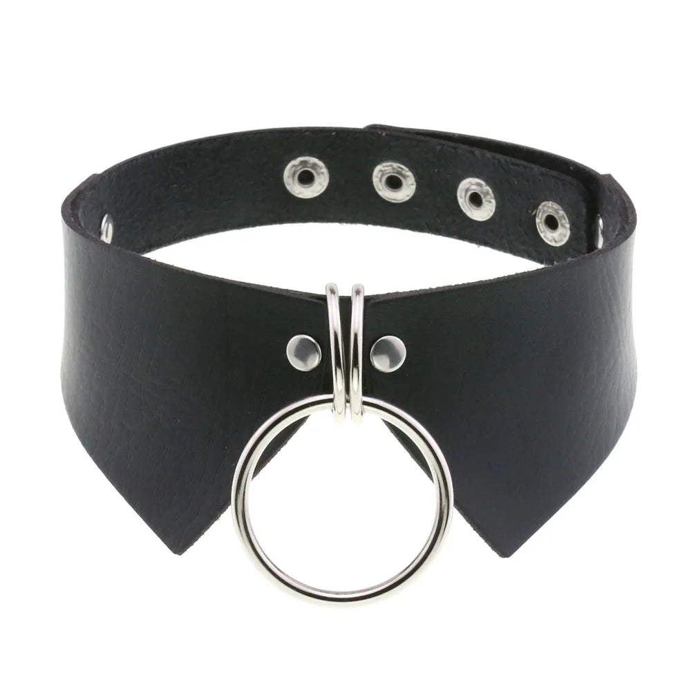 DIEZI Vintage Sweet Cool Hip Hop Rivet Choker Necklace Harajuku Gothic Club Black PU Leather Collar Torques Necklace Jewelry