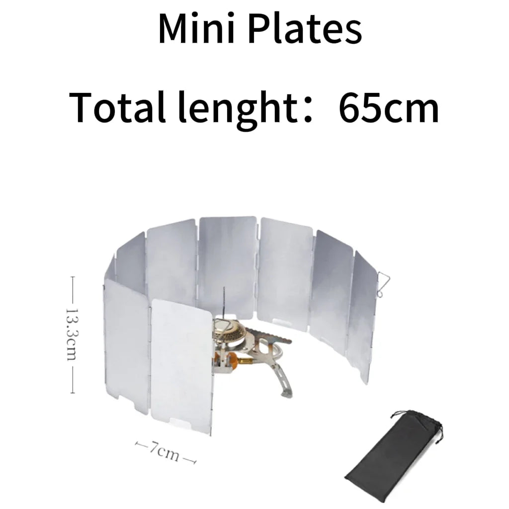 8/10/12/14/16plates Stove Windscreen Aluminum Alloy Stove Wind Shield