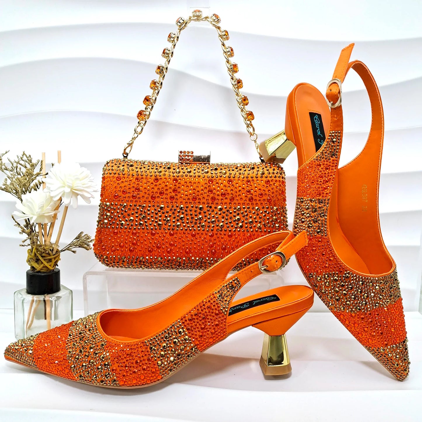 Conjunto de Zapatos y Bolsos para Mujer de Estilo Africano de Alta Calidad ED125