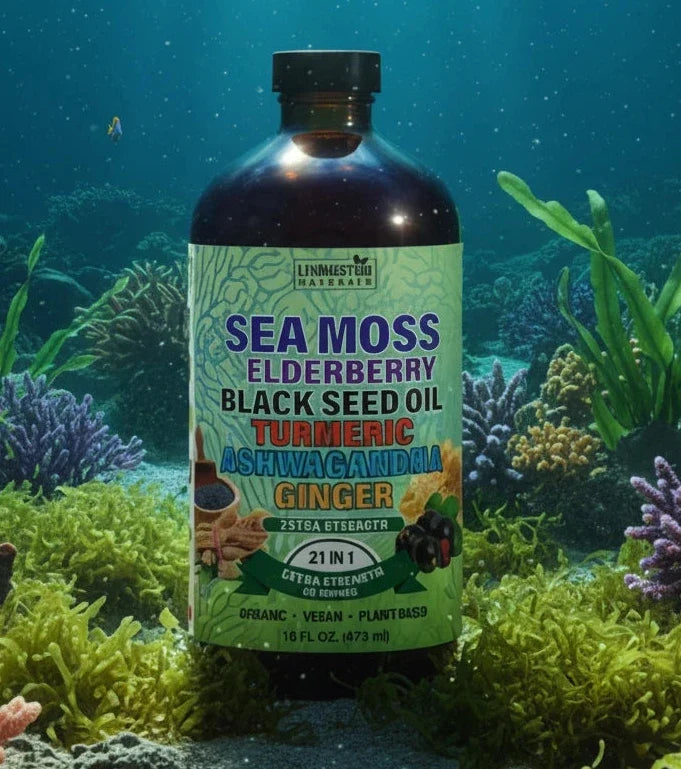 Sea Moss Supreme – 21-in-1 Organic Black Seed, Elderberry & Adaptogen Blend