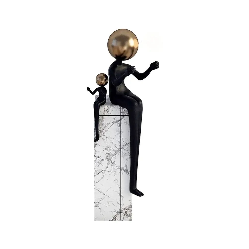 Lámpara de pie Escultura Doble Figura Sentada