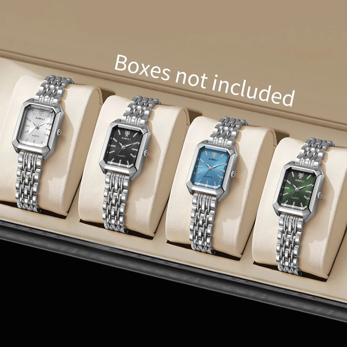 1/2/4pcs Luxury Women Watches Fashion Rectangle Woman Quartz Watch