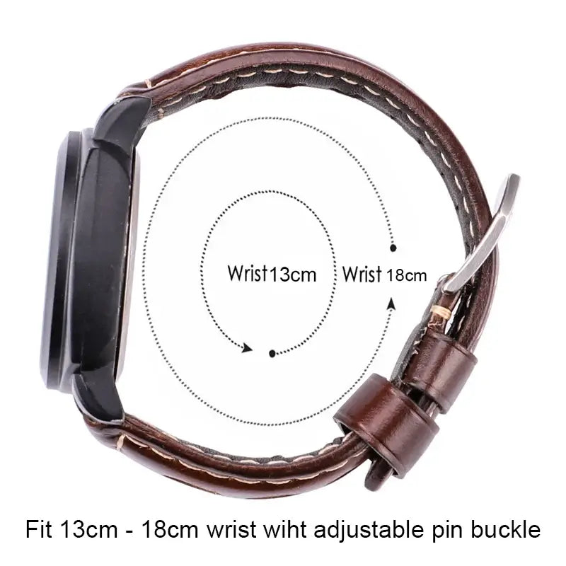 Samsung Galaxy Watch 7, 6, 5, 4 & FE Three-Hole Rally Leather Band