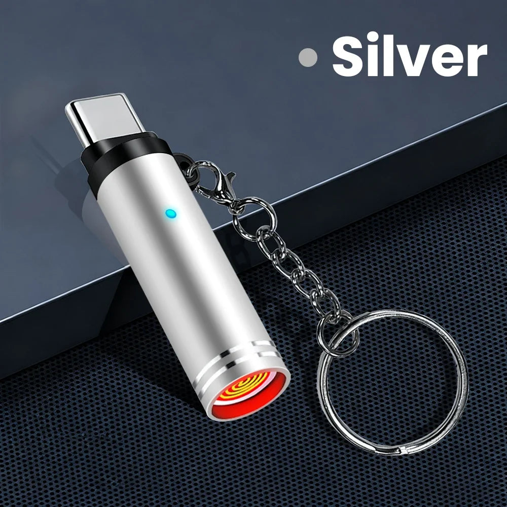 Mini Type C Mobile Phone Cigarette Lighter Air Blowing Cigarette Lighter Outdoor Safety USB C Lighter Adapter For iPhone 17 Pro