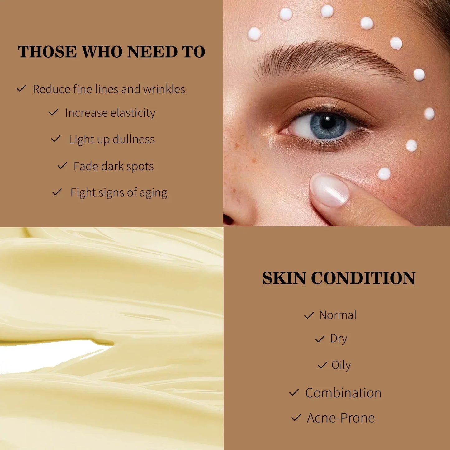 Retinol Eye Cream Anti Wrinkles,Anti Puffiness Remove Dark Circle Eye Bag Hyaluronic Acid Moisturize Peptides Soothe Skin Care