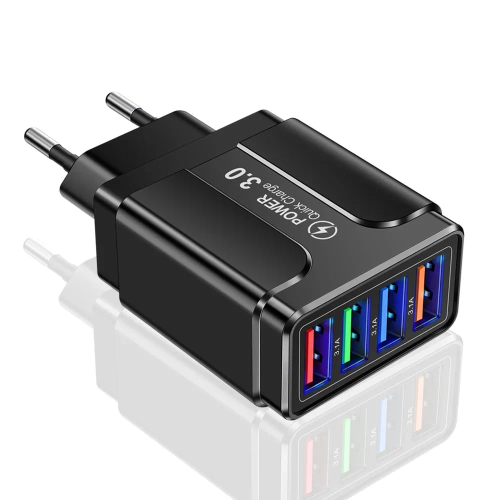 EU/US Plug USB Charger Fast Charge 3.1A For Phone Adapter for iPhone 12 Pro Max Tablet Portable Wall Mobile Charger Fast Charger