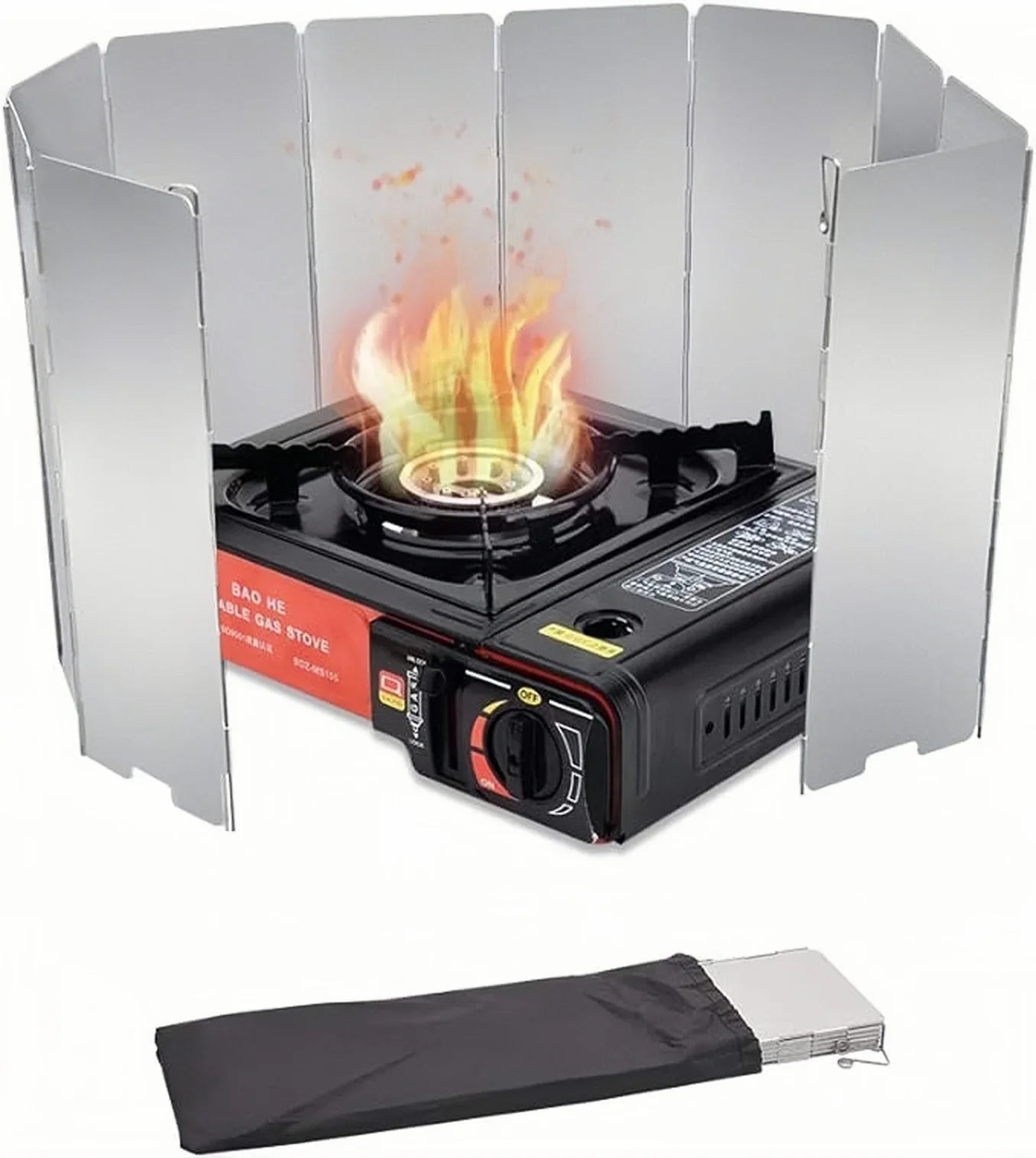 8/10/12/14/16plates Stove Windscreen Aluminum Alloy Stove Wind Shield
