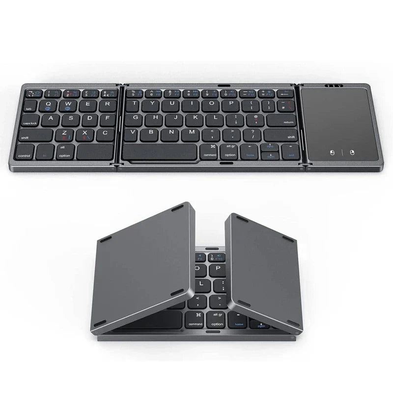 New Foldable Bluetooth Keyboard with Touchpad, Ultra-Thin Portable Wireless Keyboard for Tablet/Phone/Laptop