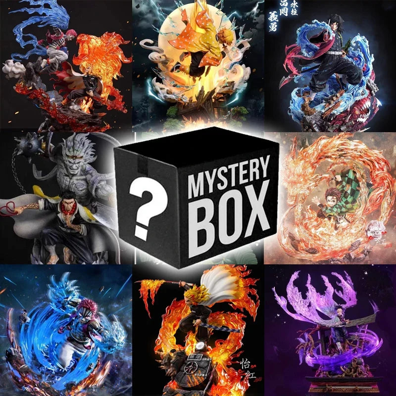 Demon Slayer Figure Mystery Box Anime Collectible Kimetsu No Yaiba Action Figure Random Character Gift For Fans Tanjiro Nezuko
