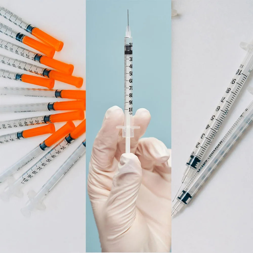 100pcs 1ml Sterile Insulin Syringe, Individually Wrapped Plastic