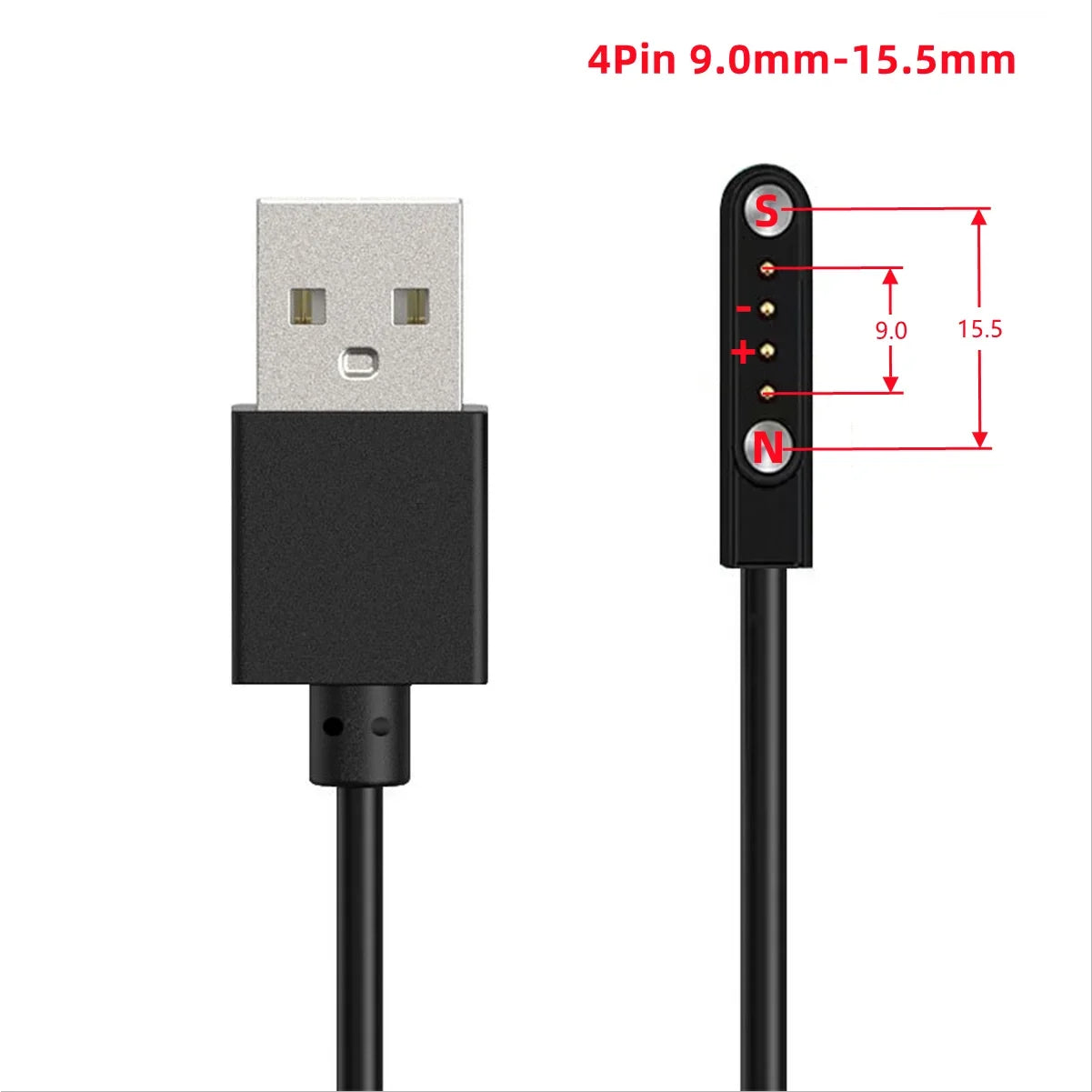 2Pin 4Pin 5Pin Magnetic Charging Cable USB to Pogo Pin for Smart Watch Earphone Wristband 60cm 5V Magnetic Dock Charger Adapter