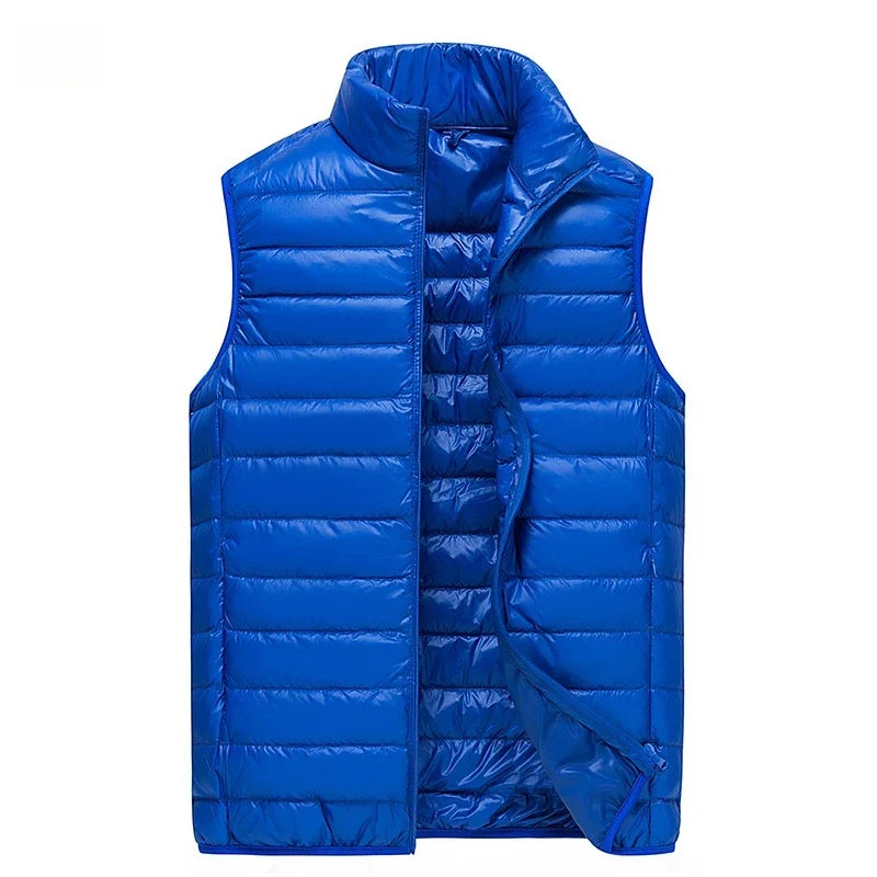 UETEEY 2026 Winter Sleeveless Puffer Vest Jacket Men Packable White Duck Down Waistcoat Lightweight Waterproof Casual Man Coat