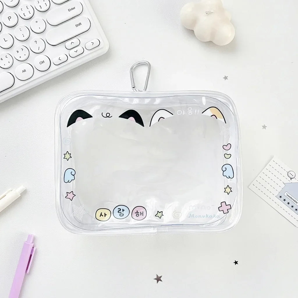 Couple Dolls Storage Bag Transparent Pvc Zipper Organizer Bags Dustproof Plush Doll Display Case Outdoor Backpack Hanging Bag