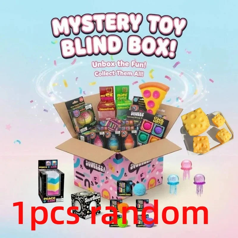 Squishy Cute Food Ocean Blind Box Random Surprise Squeeze Stress Relief Fidget Toy 1Pcs Guaranteed Lucky Set