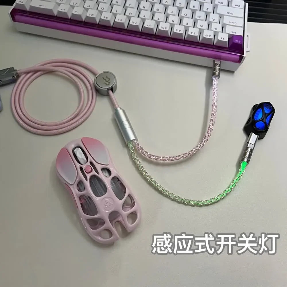 8k Magnetic Lighting Supports Dual 1 in 2 Type-C Magnetic Axis Keyboard Cable Mechanical Keyboard Cable Usb to Type C