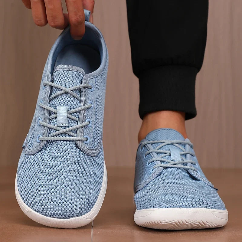2025 Summer Men's Running Shoes Barefoot Fitness Mesh Sports Shoes Women Flat Bottom Wide Foot Shoes Slow Running Brand Sneakers