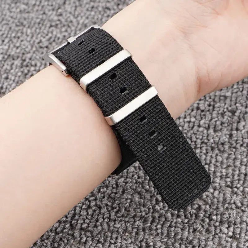 Garmin 18/20/22mm Quick Release Two-Piece Woven Nylon Band with Twin Metal Keepers