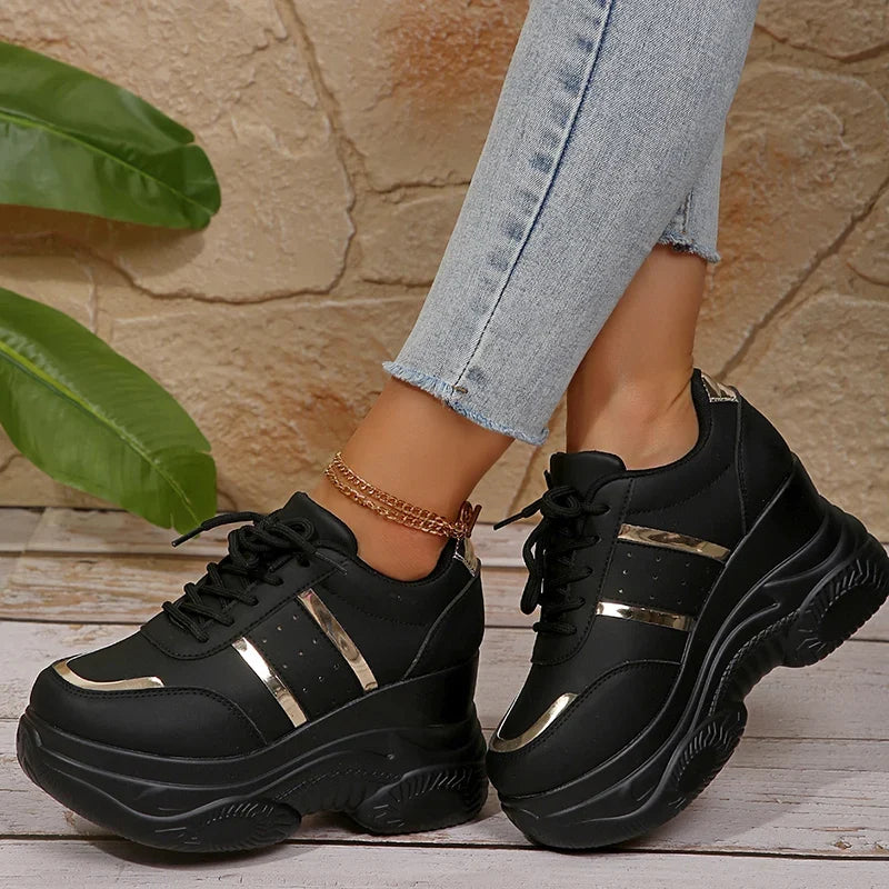Chunky Platform Sports Sneakers Women Fashion Lace Up Thick Bottom Vulcanized Shoes Woman Plus Size 42 Non Slip Sport Shoes