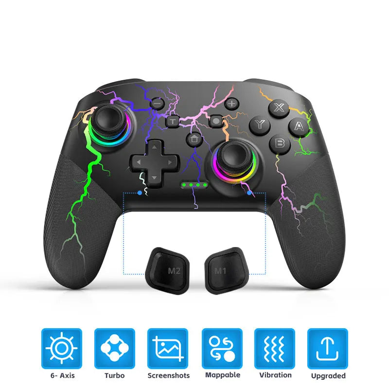 Wireless Smart Game Controller For Bluetooth Game Controller For 6-Axis Sensor/Hall Joysticks/Macro/for ios/android/PC/Switch