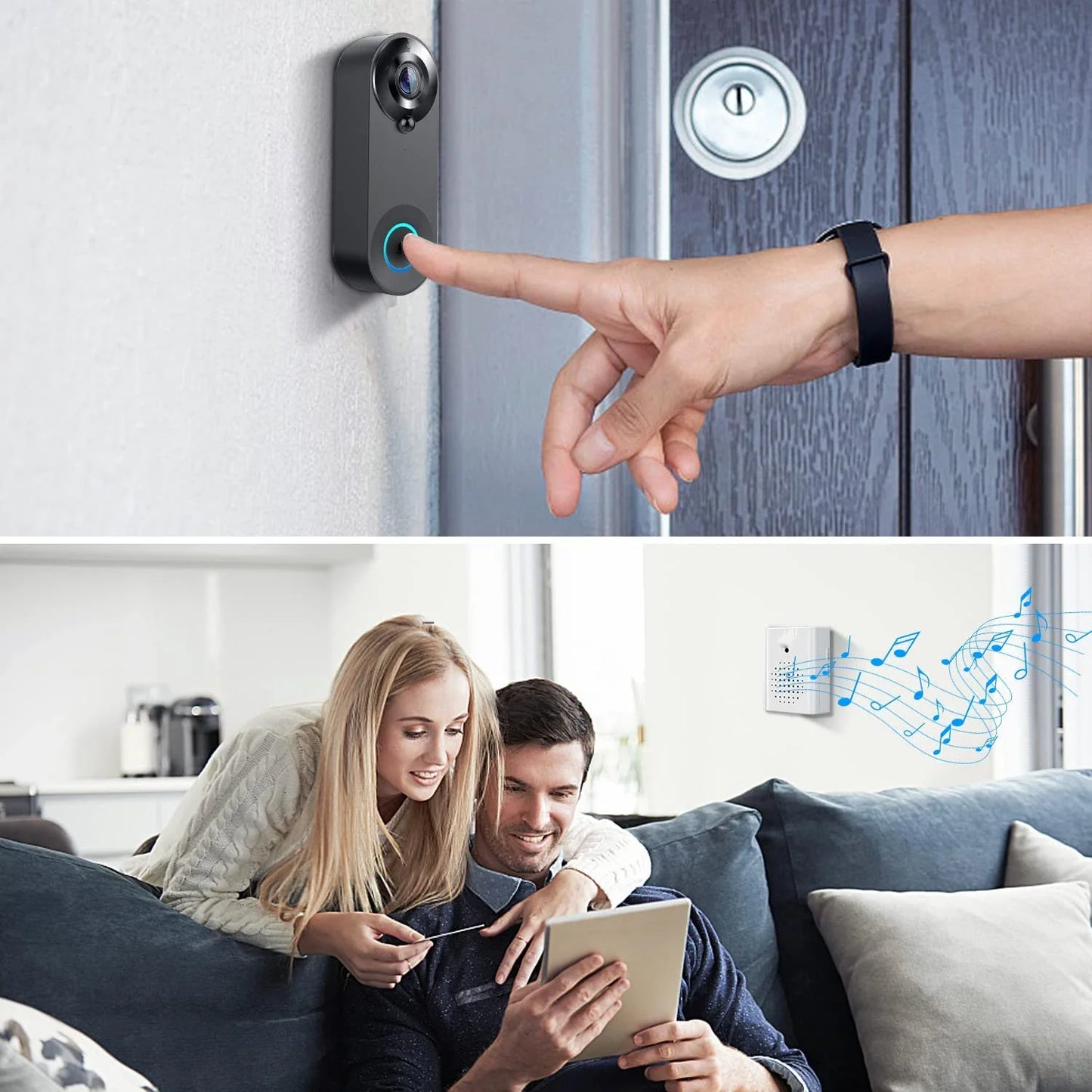 1080p Wireless Video Doorbell Camera Wifi Smart Door Bell Tuya Smart