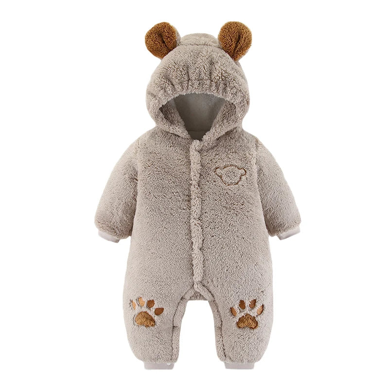 Winter Hooded Baby Romper with Cute Ears