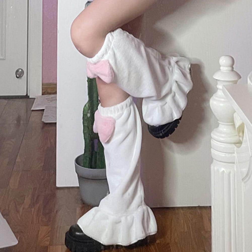 Calentadores de piernas de lazo rosa