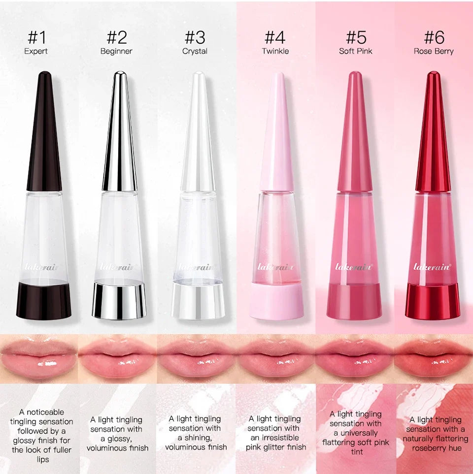 Lakerain Instant Lip Plumper Gloss Oil Lip Long-Lasting Moisturizer Volume Boosting Lip Oil Volumizing & Hydrating Non-Dry Plump