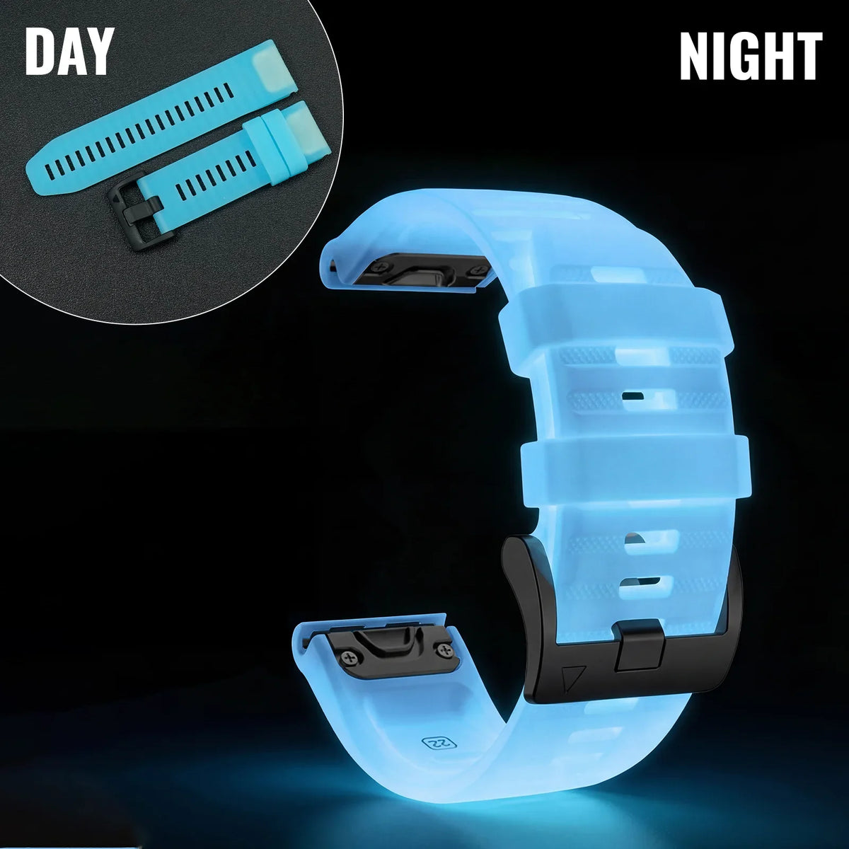 Garmin QuickFit 22/26mm Glow-in-the-Dark Silicone Band